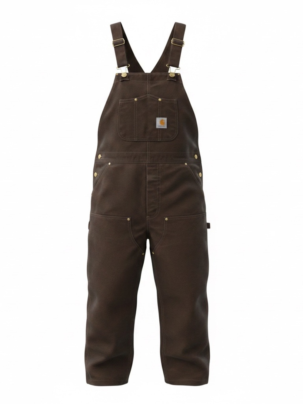 Carhartt Brown Duck Canvas Bib Overalls Relaxed Fit Workwear Barn Garden 34x28